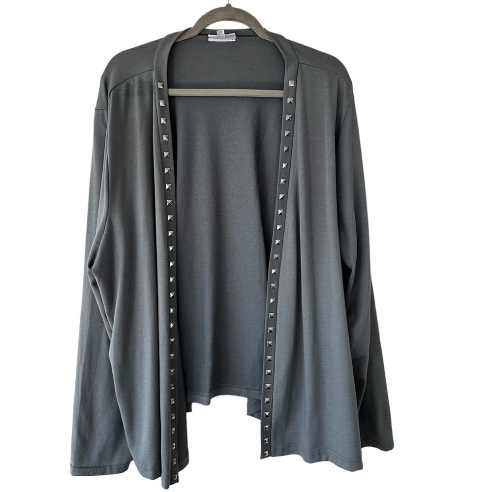Fashion Bug Grey Cardigan Sweater Stud Lined